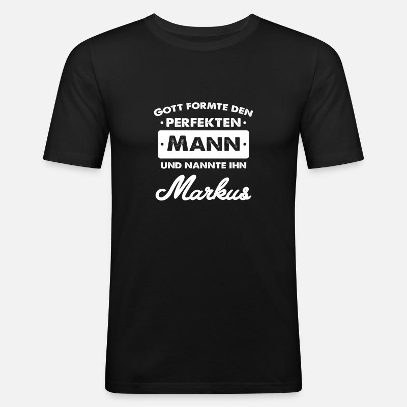 Markus - Männer Slim Fit T-Shirt - Schwarz