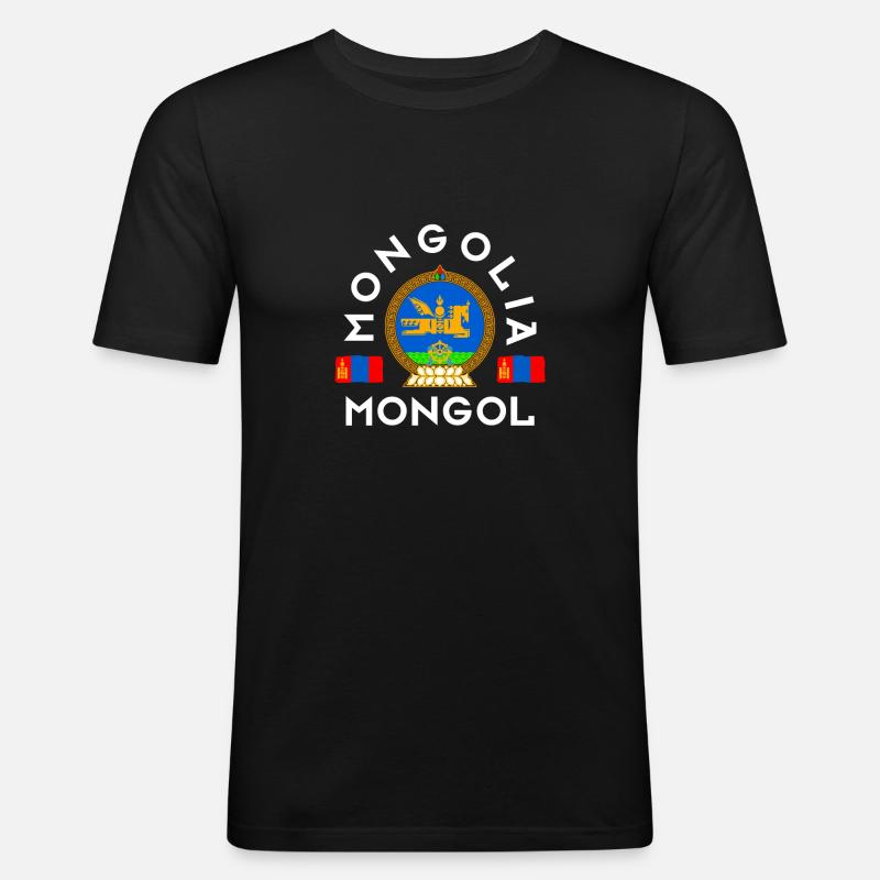 Mongolei Pferd - Männer Slim Fit T-Shirt - Schwarz