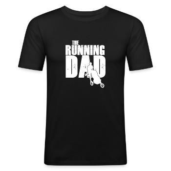 Joggen Laufen Rennen Marathon Vater Papa Geschenk - Männer Slim Fit T-Shirt - Schwarz - Vorne - Nik (191cm)