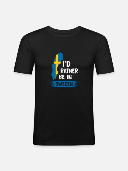 Suède - T-shirt près du corps Homme - noir