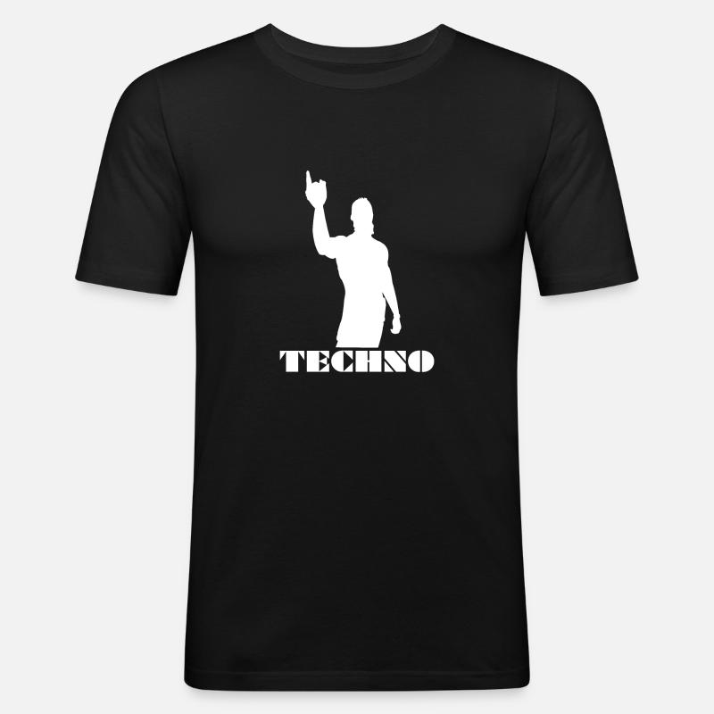 Techno Viking Techno Wikinger - Männer Slim Fit T-Shirt - Schwarz