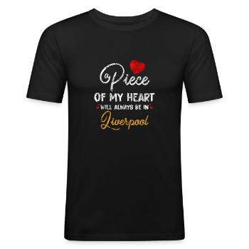 Liverpool - Männer Slim Fit T-Shirt - Schwarz - Vorne - Nik (191cm)