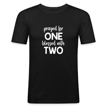 Schwanger Zwillinge - Männer Slim Fit T-Shirt - Schwarz - Vorne - Nik (191cm)