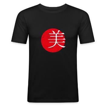 Schönheit Japanische Kunst - Männer Slim Fit T-Shirt - Schwarz - Vorne - Nik (191cm)
