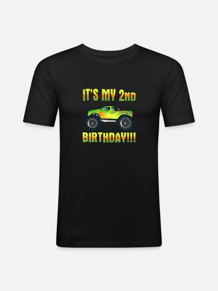 2ème anniversaire - T-shirt près du corps Homme - noir