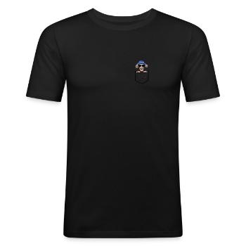 Schimpanse Polo - Männer Slim Fit T-Shirt - Schwarz - Vorne - Nik (191cm)