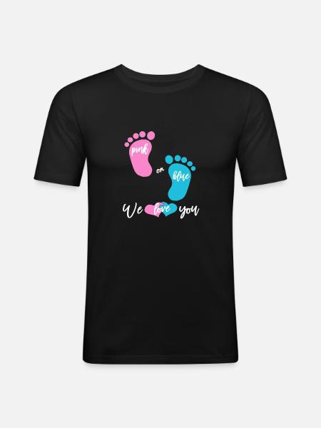Babyparty Mädchen oder Junge - Männer Slim Fit T-Shirt - Schwarz