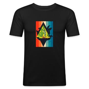 Kaffee Pflanze Coffeabaum Kaffee Barista Bohne - Männer Slim Fit T-Shirt - Schwarz - Vorne - Nik (191cm)
