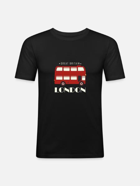 London - Männer Slim Fit T-Shirt - Schwarz