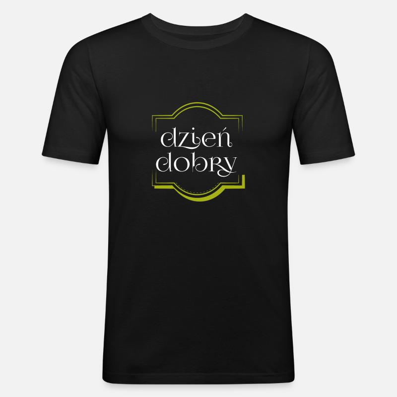 Dzien Dobry , Geschenk, Geschenkidee - Männer Slim Fit T-Shirt - Schwarz