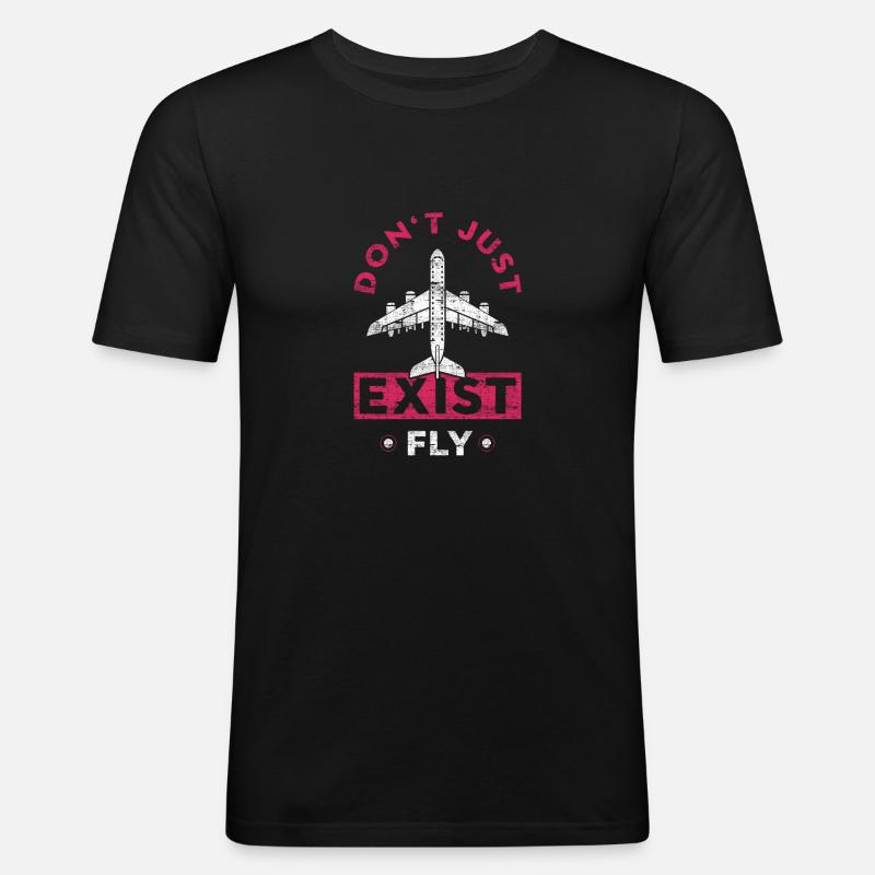 Pilot - Männer Slim Fit T-Shirt - Schwarz