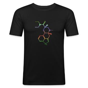 LSD structural formula molecule A. Hofmann Bicycle Day - Men's Slim Fit T-Shirt - black - Front - Nik (191cm)