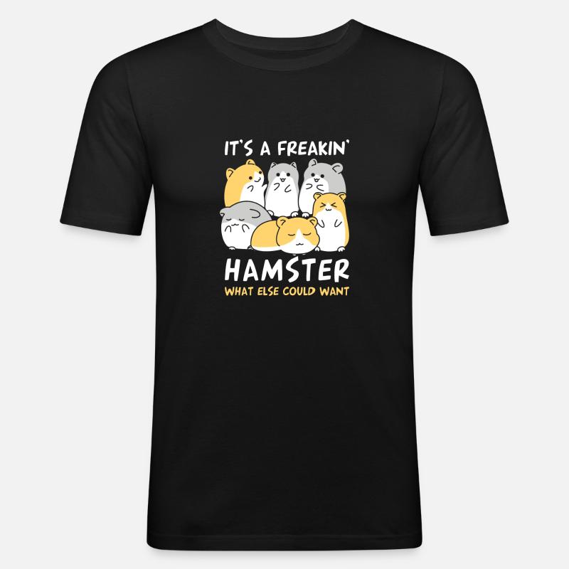 Hamster - Männer Slim Fit T-Shirt - Schwarz