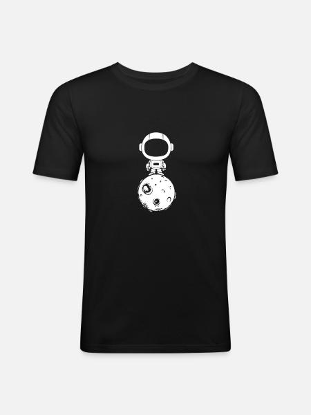 Kleiner Astronaut auf dem Mond - Men's Slim Fit T-Shirt - black