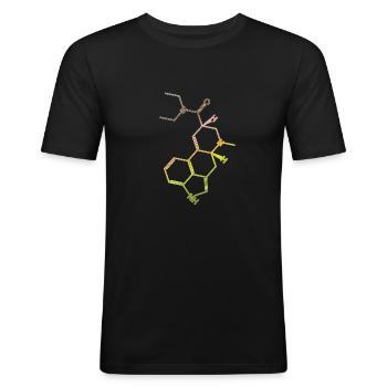 LSD structural formula molecule A. Hofmann Bicycle Day - Men's Slim Fit T-Shirt - black - Front - Nik (191cm)