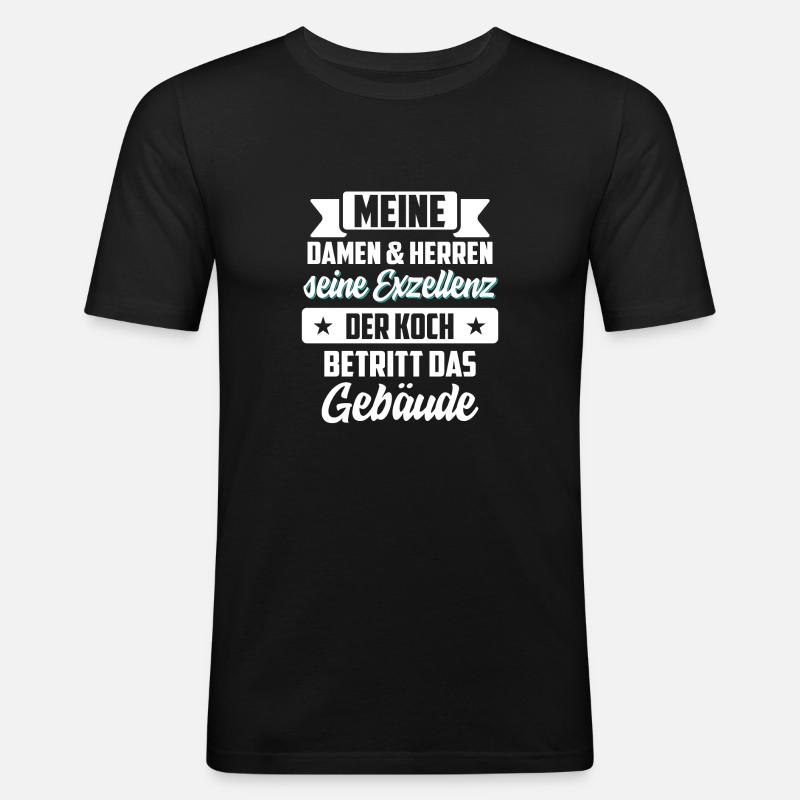Koch kochen - Männer Slim Fit T-Shirt - Schwarz