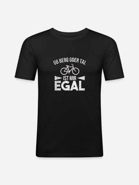 e-Bike Berg oder Tal - Männer Slim Fit T-Shirt - Schwarz