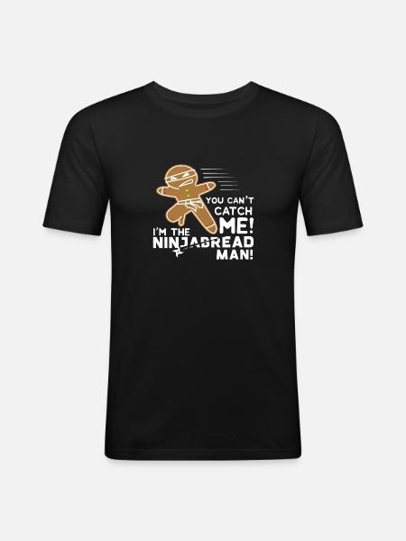 Funny Parody Gingerbread Ninjabread Ninja Gift - Men's Slim Fit T-Shirt - black