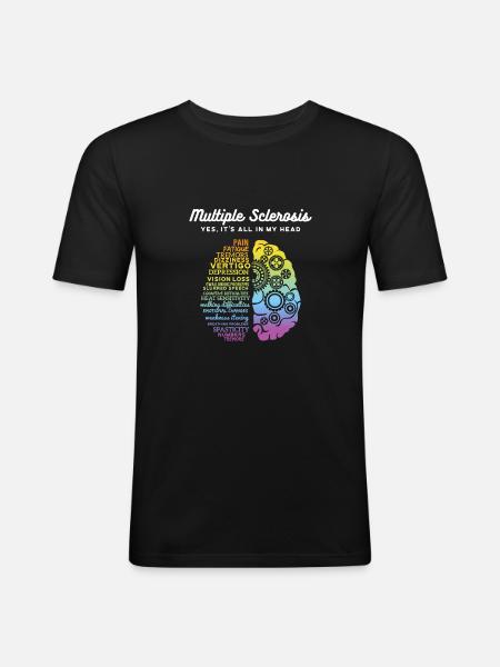 Ja, det er alt sammen i mit hoved Multiple Sclerosis-udskrivning, - Herre Slim Fit T-Shirt - sort