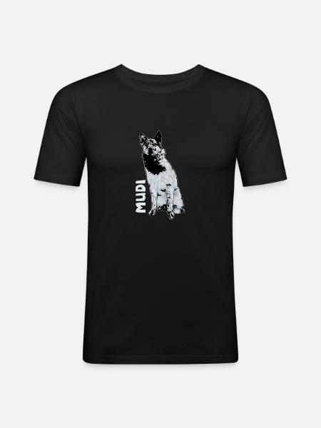 Mudi - T-shirt près du corps Homme - noir