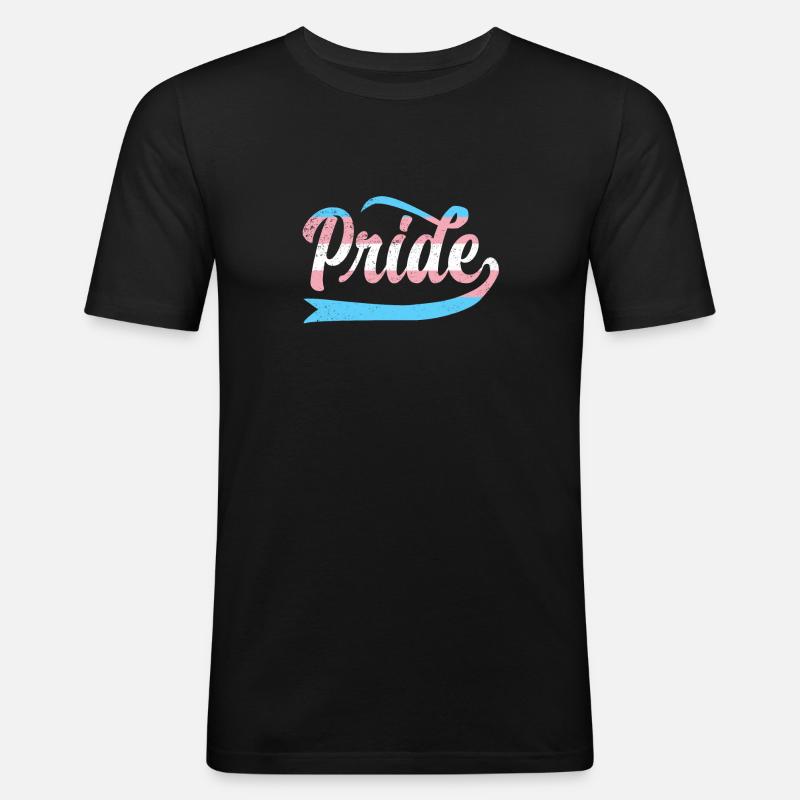 LGBT Regenbogen Transgender Pride - Männer Slim Fit T-Shirt - Schwarz