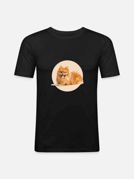 Rot Spitz - Männer Slim Fit T-Shirt - Schwarz