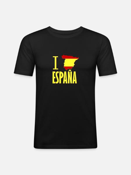 I HEART ESPANA SPAIN - Men's Slim Fit T-Shirt - black