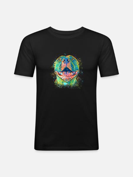 Pitbull mignon - T-shirt près du corps Homme - noir