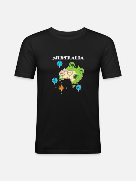Australia - Men's Slim Fit T-Shirt - black