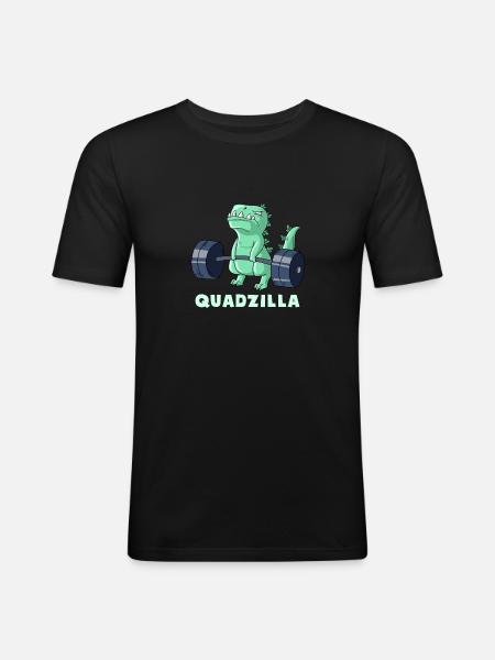 Quadzilla fitness muscle monster workout monster - Men's Slim Fit T-Shirt - black