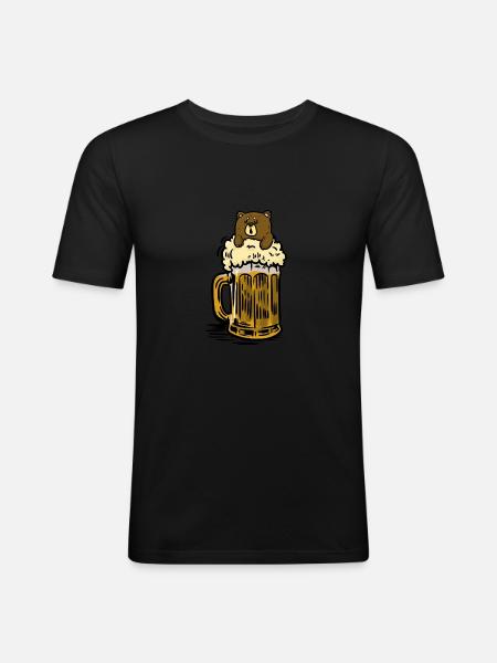 Bear Beer bear beer - Men's Slim Fit T-Shirt - black