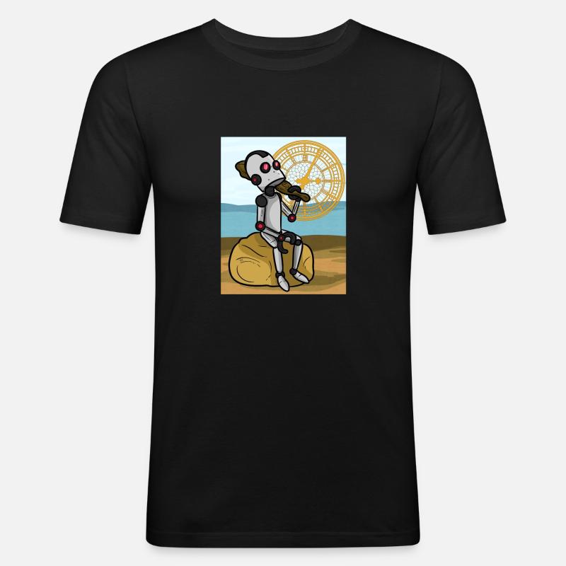 Robot Backtrak Roboter Backtrak - Männer Slim Fit T-Shirt - Schwarz