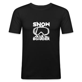 Snowbord gift winter sport ski vacation - Men's Slim Fit T-Shirt - black - Front - Nik (191cm)