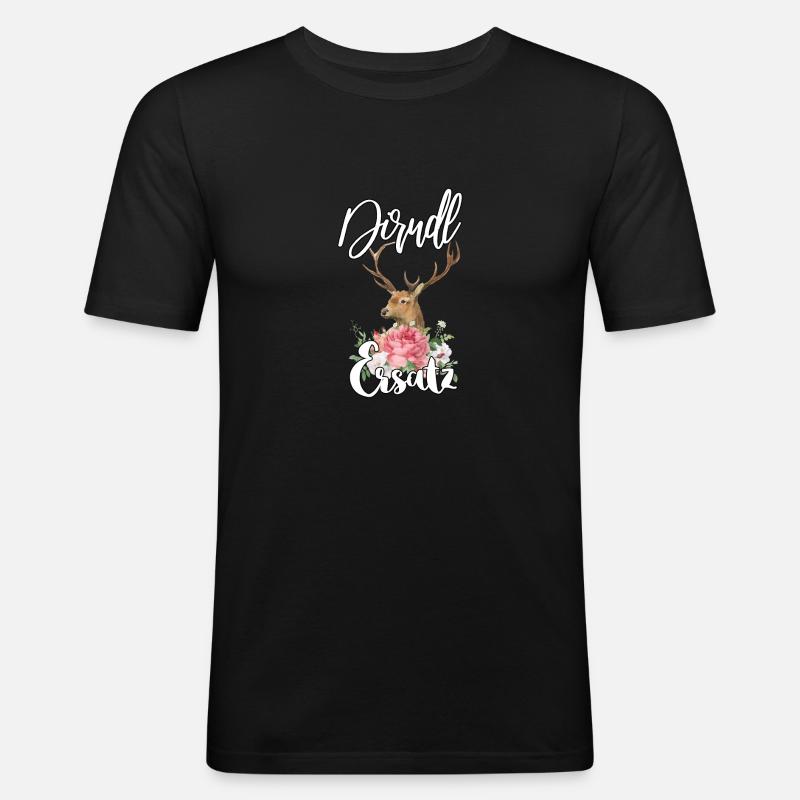Dirndl Ersatz - Männer Slim Fit T-Shirt - Schwarz
