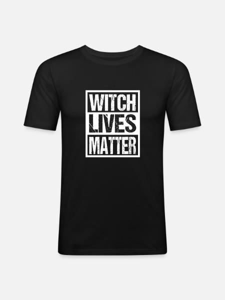 Halloween witch hunt - Men's Slim Fit T-Shirt - black
