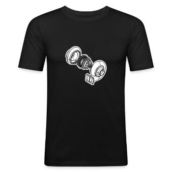 Turbo Tuning Turbolader Boost Autotuning - Männer Slim Fit T-Shirt - Schwarz - Vorne - Nik (191cm)