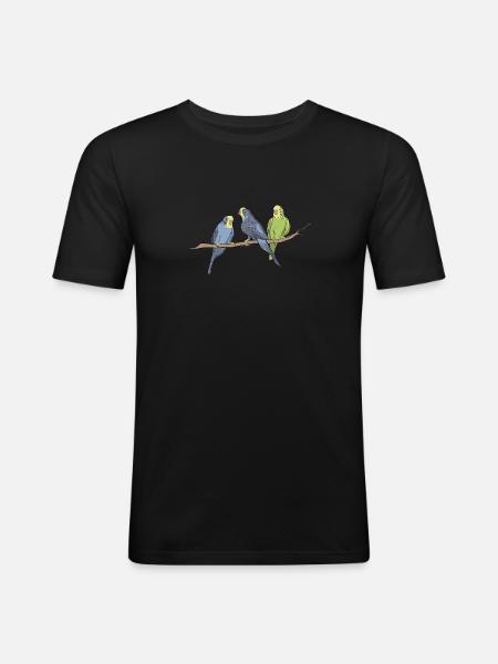 Perruche perruche perruche - T-shirt près du corps Homme - noir