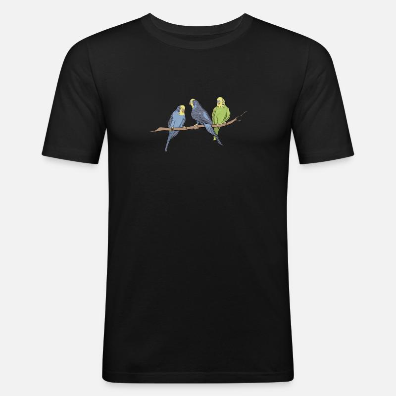 Perruche perruche perruche - T-shirt près du corps Homme - noir