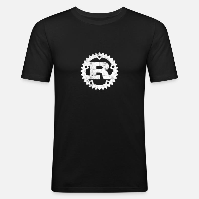 Rust Programming logo print distressed - Men's Slim Fit T-Shirt - black