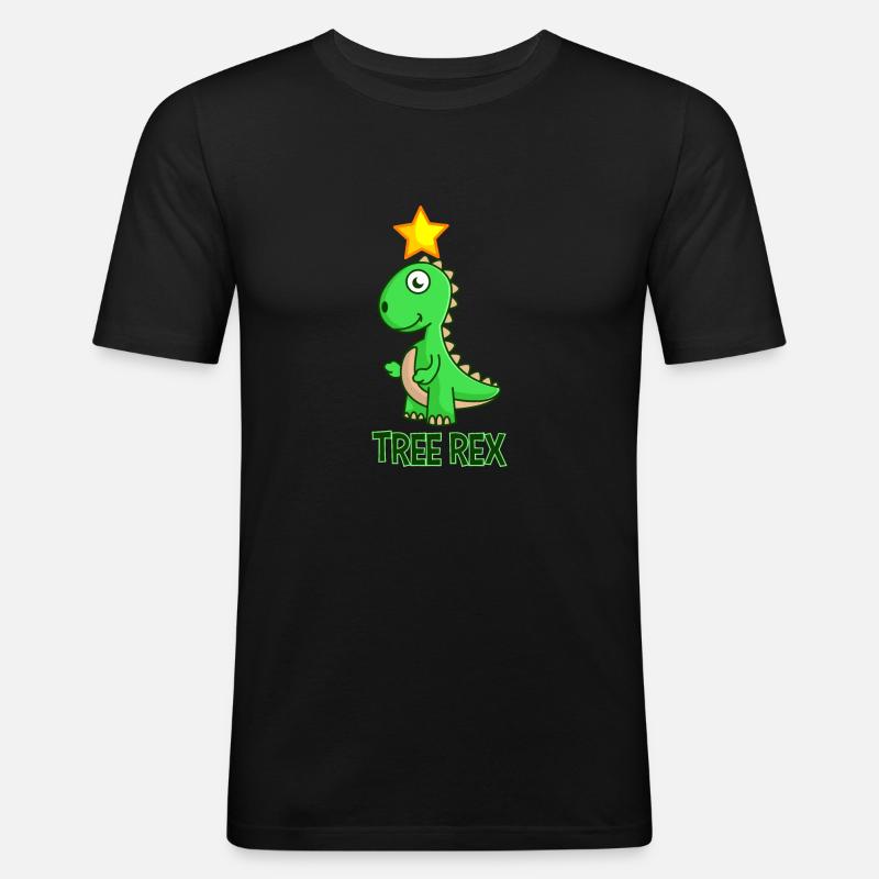 Tree Rex - Männer Slim Fit T-Shirt - Schwarz