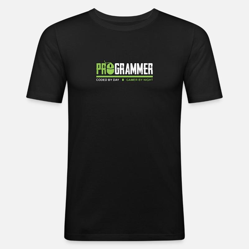 ProGrammer Gamer Programmeur Nerd PC cadeau - T-shirt près du corps Homme - noir