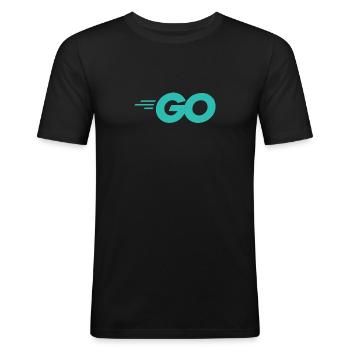 Go Programming Language with Go logo Go - Men's Slim Fit T-Shirt - black - Front - Nik (191cm)