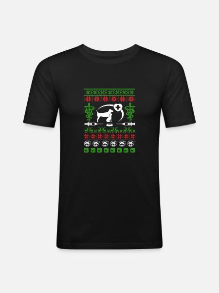Lustige Tierarzt-Technologie-Weihnachtsgeschenke - Männer Slim Fit T-Shirt - Schwarz