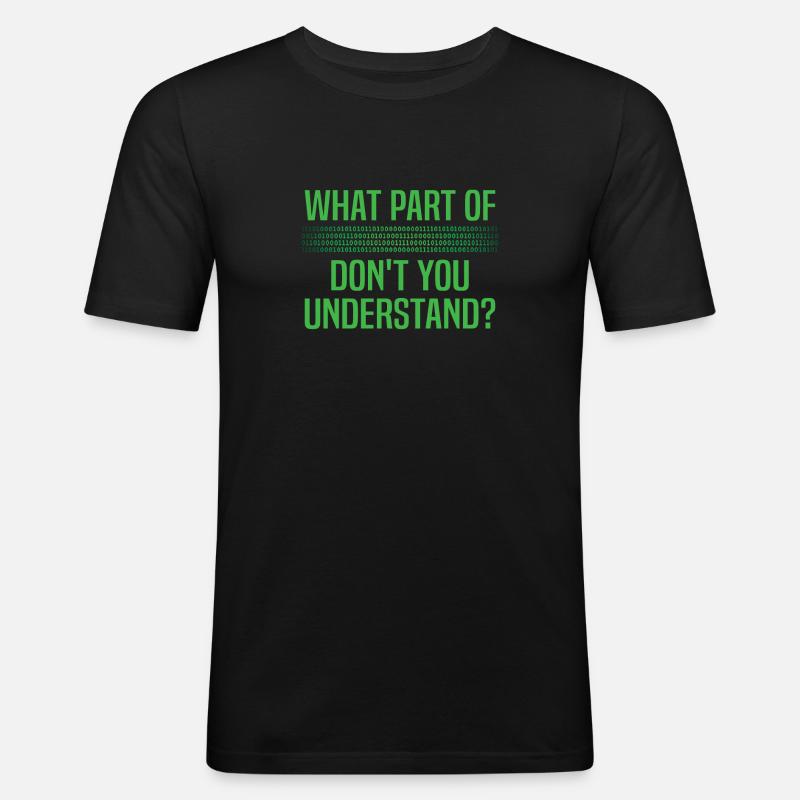 Binärcode Binar Dualcode Programmierer Geschenk - Männer Slim Fit T-Shirt - Schwarz