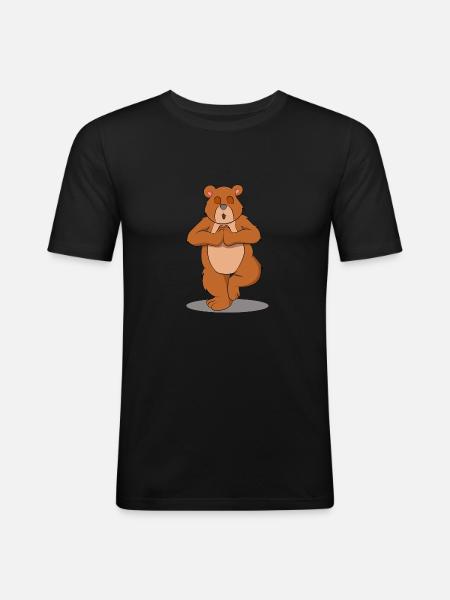 Yoga Bear - Men's Slim Fit T-Shirt - black