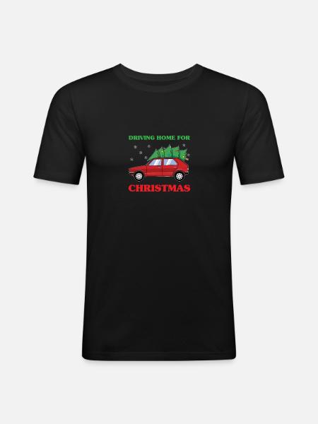 Christmas Auto Driving Home - Men's Slim Fit T-Shirt - black