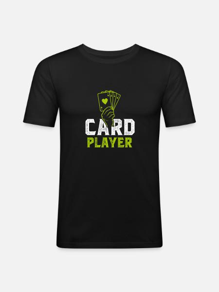 card game - Men's Slim Fit T-Shirt - black