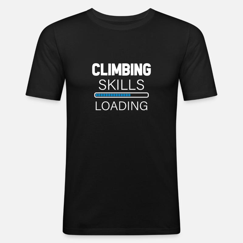 Bergsteigen Bergsteiger Climbing Klettern Berge - Männer Slim Fit T-Shirt - Schwarz
