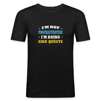 I'm Not Procrastinating I'm Doing Side Quests - Men's Slim Fit T-Shirt - black - Front - Nik (191cm)