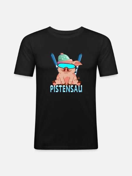 pistensau - Men's Slim Fit T-Shirt - black